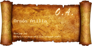 Orsós Atilla névjegykártya